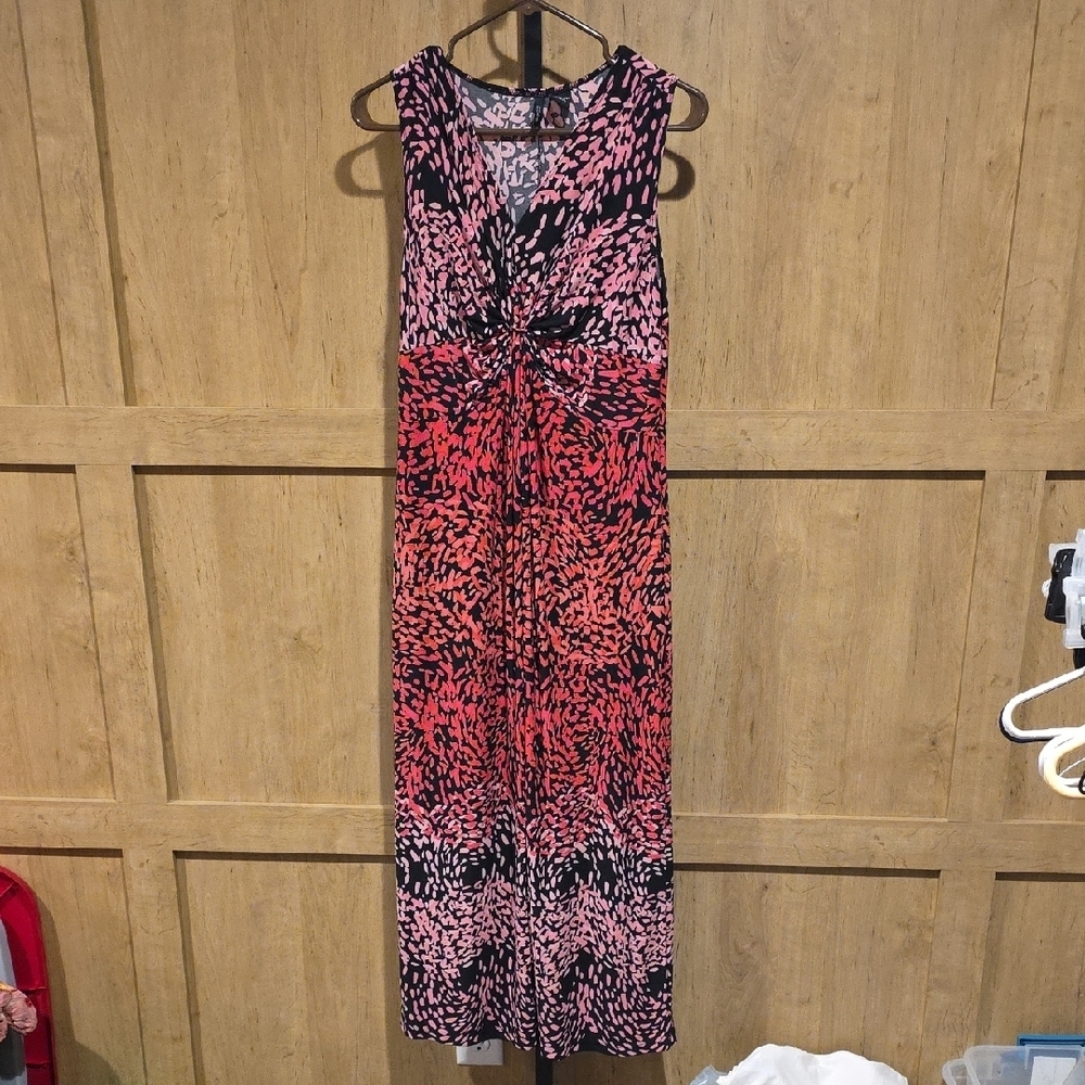 (J56) Woman's New Directions Sz PL Pink and Black Patterned Dress